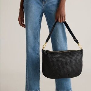 NWT Quince Italian Leather Convertible Crescent Handwoven Shoulder Bag